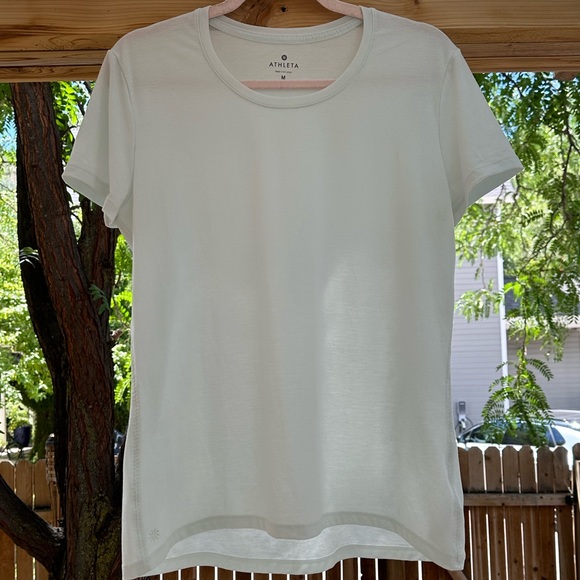Athleta NWOT Mint Green Medium Short Sleeve Tee Shirt Workout Running Medium - Picture 9 of 16